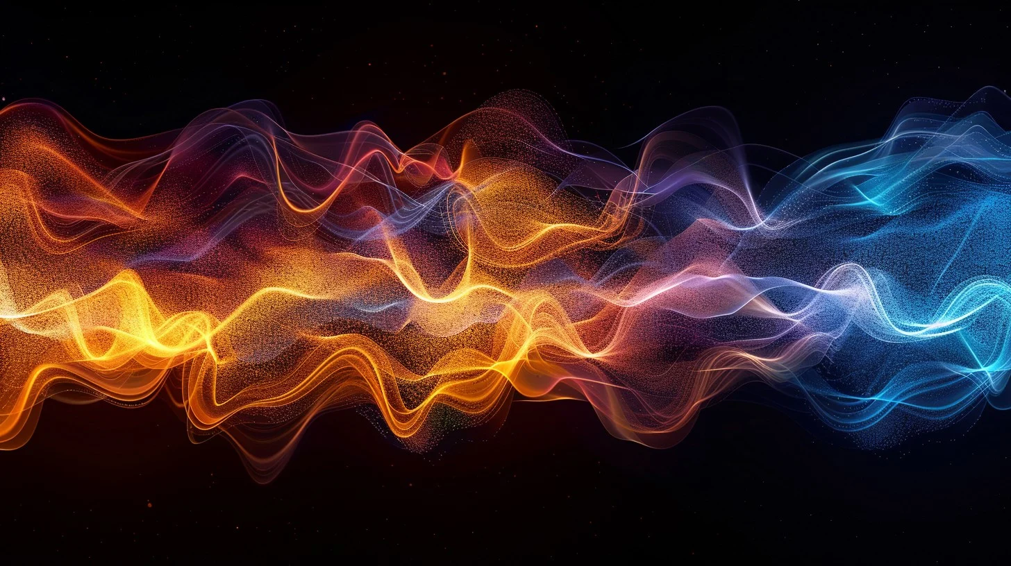 Soft gradient orbs and flowing lines representing the rhythm and flow of conscious breathing practices